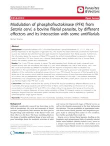 Modulation of phosphofructokinase (PFK) from Setaria cervi, a bovine filarial parasite, by different effectors and its interaction with some antifilarials