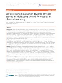 Self-determined motivation towards physical activity in adolescents treated for obesity: an observational study