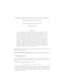 On the observability of abstract time discrete linear parabolic equations