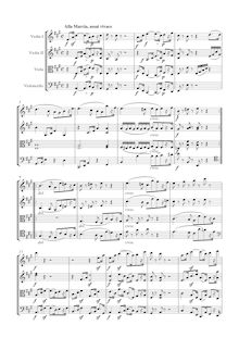 Partition I, Alla Marcia, assai vivace, corde quatuor No.15, Op.132