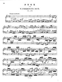 Partition complète, Fuge, C minor, Bach, Wilhelm Friedemann