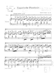 Partition flûte et partition de piano, Ungarische Phantasie, Op.25