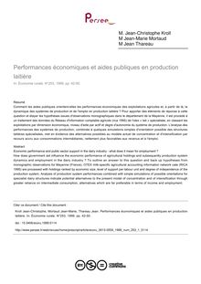 Performances économiques et aides publiques en production laitière - article ; n°1 ; vol.253, pg 42-50