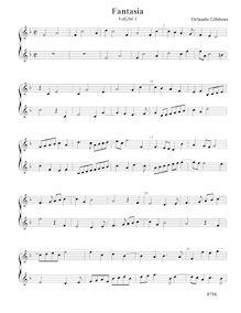Partition Fantasia VdGS No.1 – partition complète, fantaisies pour 2 violes de gambe par Orlando Gibbons