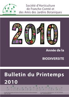 Bulletin du Printemps 2010 - Jardin botanique