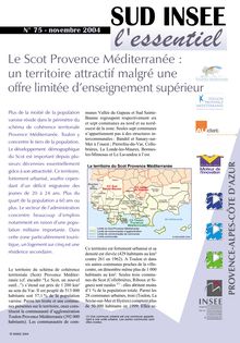 Le Scot Provence Méditerranée : un territoire attractif malgré une offre limitée d enseignement supérieur