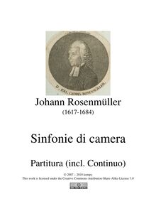 Partition Score avec clavecin, Sonate e Sinfonie da camera, Rosenmüller, Johann par Johann Rosenmüller