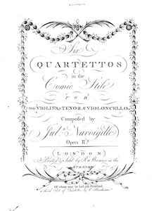 Partition violon 1, 6 corde quatuors  en pour Comic Stile , Op.2