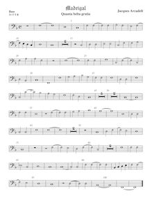 Partition viole de basse, 12 madrigaux, Arcadelt, Jacob par Jacob Arcadelt
