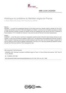 Historique du problème du Méridien origine en France. - article ; n°4 ; vol.32, pg 289-304