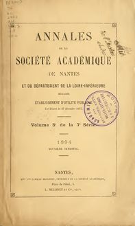 Annales de la Société académique de Nantes et du département de la Loire-Inférieure
