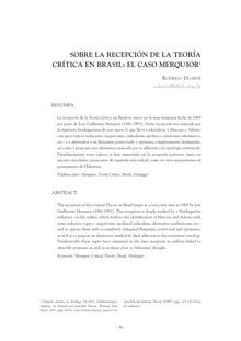 Sobre la recepción de la teoría crítica en Brasil: el caso Merquior