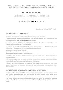 Chimie 2007 Concours FESIC