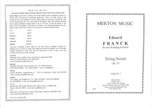 Partition parties complètes, corde Sextet No.2, Op.50, D major, Franck, Eduard