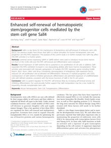 Enhanced self-renewal of hematopoietic stem/progenitor cells mediated by the stem cell gene Sall4