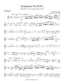Partition violons I, Symphony No.35, F major, Rondeau, Michel