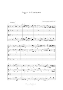 Partition complète, Fuga all unisono a 4, pour cordes et continuo