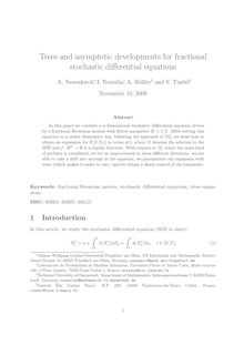 Trees and asymptotic developments for fractional stochastic differential equations