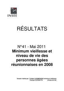 Minimum vieillesse et niveau de vie des personnes âgéesréunionnaises en 2008