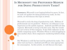 Is microsoft the preferred medium for doing productivity