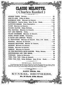 Partition complète, Veni, Vidi, Vici, Grande Galop de Concert, Kunkel, Charles