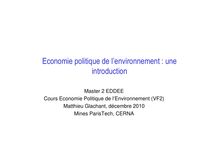 Economie politique de l environnement une introduction