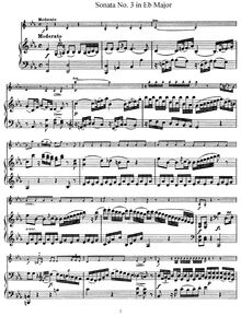 Partition No.3 en Eb Major, violon sonates, Haydn, Joseph