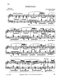 Partition , Serenade, 6 Piano pièces, Moszkowski, Moritz
