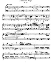 Partition complète, 2 mouvements from a Piano Sonata en C major