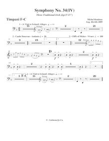 Partition timbales, Symphony No.34, F major, Rondeau, Michel par Michel Rondeau