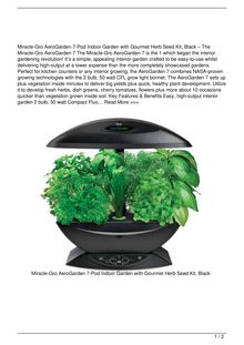 MiracleGro AeroGarden 7Pod Indoor Garden with Gourmet Herb Seed Kit Black Food Reviews
