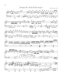 Partition Sonata R.98 en B♭ major, clavier sonates R.91-100, Soler, Antonio