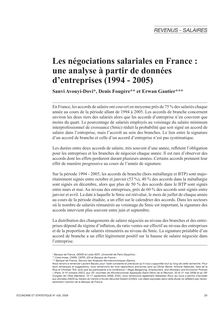 Les négociations salariales en France : une analyse à partir de données d’entreprises (1994 ‑ 2005) - article ; n°1 ; vol.426, pg 29-65