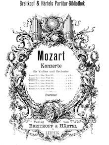 Partition complète, violon Concerto No.2, D major, Mozart, Wolfgang Amadeus par Wolfgang Amadeus Mozart