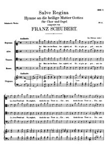 Partition Vocal score, Salve Regina, D.379, Deutsches Salve Regina