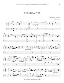 Partition I, Voluntary en E minor, Twelve Voluntarys pour pour orgue ou clavecin