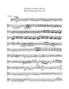 Partition violons II, Piano Concerto No.24, C minor, Mozart, Wolfgang Amadeus