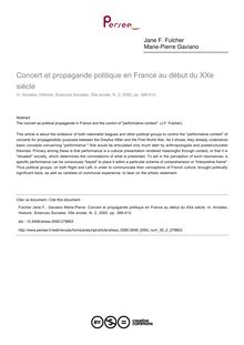 Concert et propagande politique en France au début du XXe siècle - article ; n°2 ; vol.55, pg 389-413