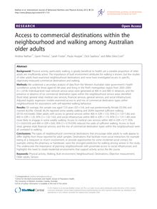 Access to commercial destinations within the neighbourhood and walking among Australian older adults
