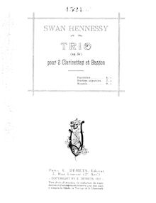 Partition complète, Trio pour 2 clarinettes et basson, G major, Hennessy, Swan