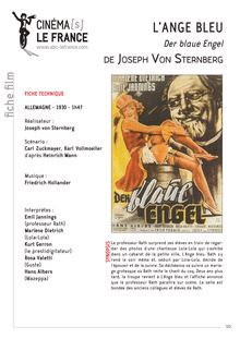 L ange bleu de Joseph Von Sternberg