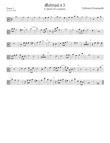 Partition ténor viole de gambe 1, alto clef, Primo Libro di Madrigali par Alfonso Fontanelli