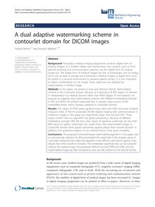 A dual adaptive watermarking scheme in contourlet domain for DICOM images