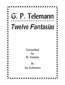 Partition fantaisies 1 to 6 (B♭) et comments by pour arranger, pour Twelve fantaisies pour Transverse flûte without basse