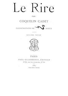 Le rire (2e éd.) / par Coquelin cadet ; ill. de Sapeck
