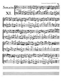 Partition Sonata No.11 en B minor, 12 violon sonates (deuxième livre)