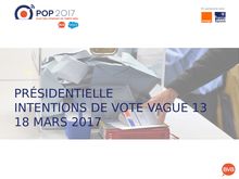 Intentions de vote - vague 13 - POP2017 - 18 mars 2017