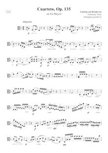 Partition viole de gambe, corde quatuor No.16, F major, Beethoven, Ludwig van