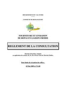 Reglement consultation repas 2009