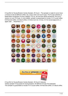 K Cup Mix for Keurig Brewers Variety Sampler 30 Count Food Review